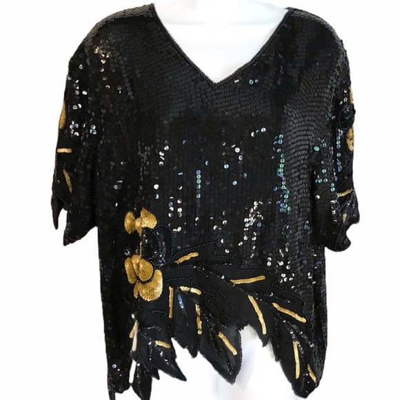 Royal Feelings Vintage Sequin Top - Picture 1 of 7